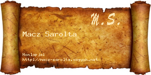 Macz Sarolta névjegykártya